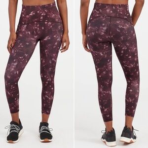 SPANX Booty Boost Active 7/8 Leggings in Wine Orange Tie Dye